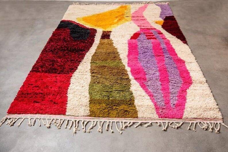 Beni Ourain Berber rug, handwoven, traditional size 140 x 260 cm.