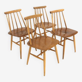 Set of 4 Scandinavian "Fanett" chairs by Ilmari Tapiovaara, Sweden, 1960