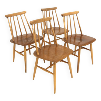 Set of 4 Scandinavian "Fanett" chairs by Ilmari Tapiovaara, Sweden, 1960