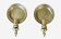 Pair of vintage wall sconces in textured brass, brutalist style.