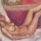 Reverie - pastel attributed to charles vasnier (1873 - 1961)