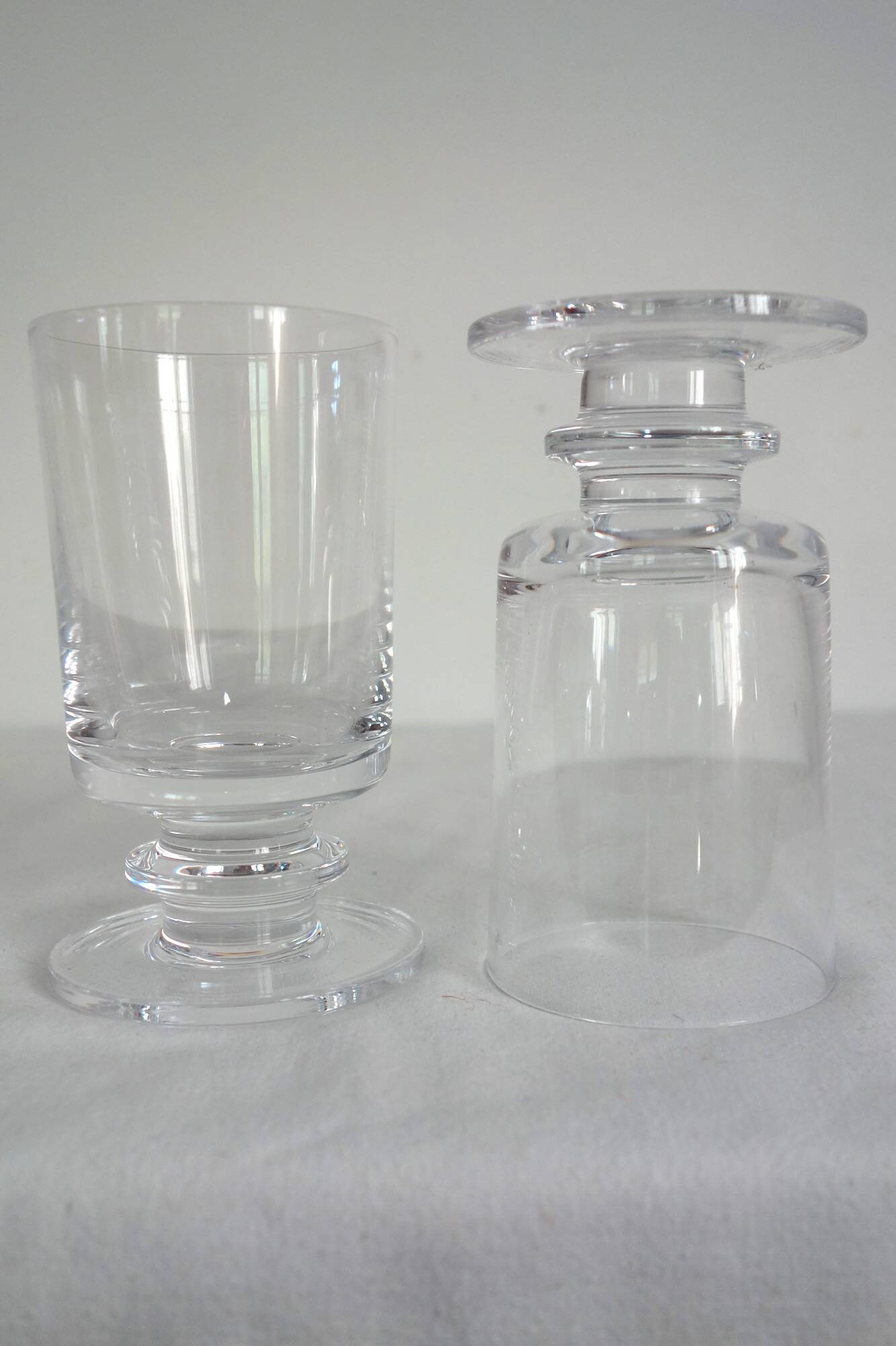 Set of 10 vintage Sèvres crystal glasses, 1970s