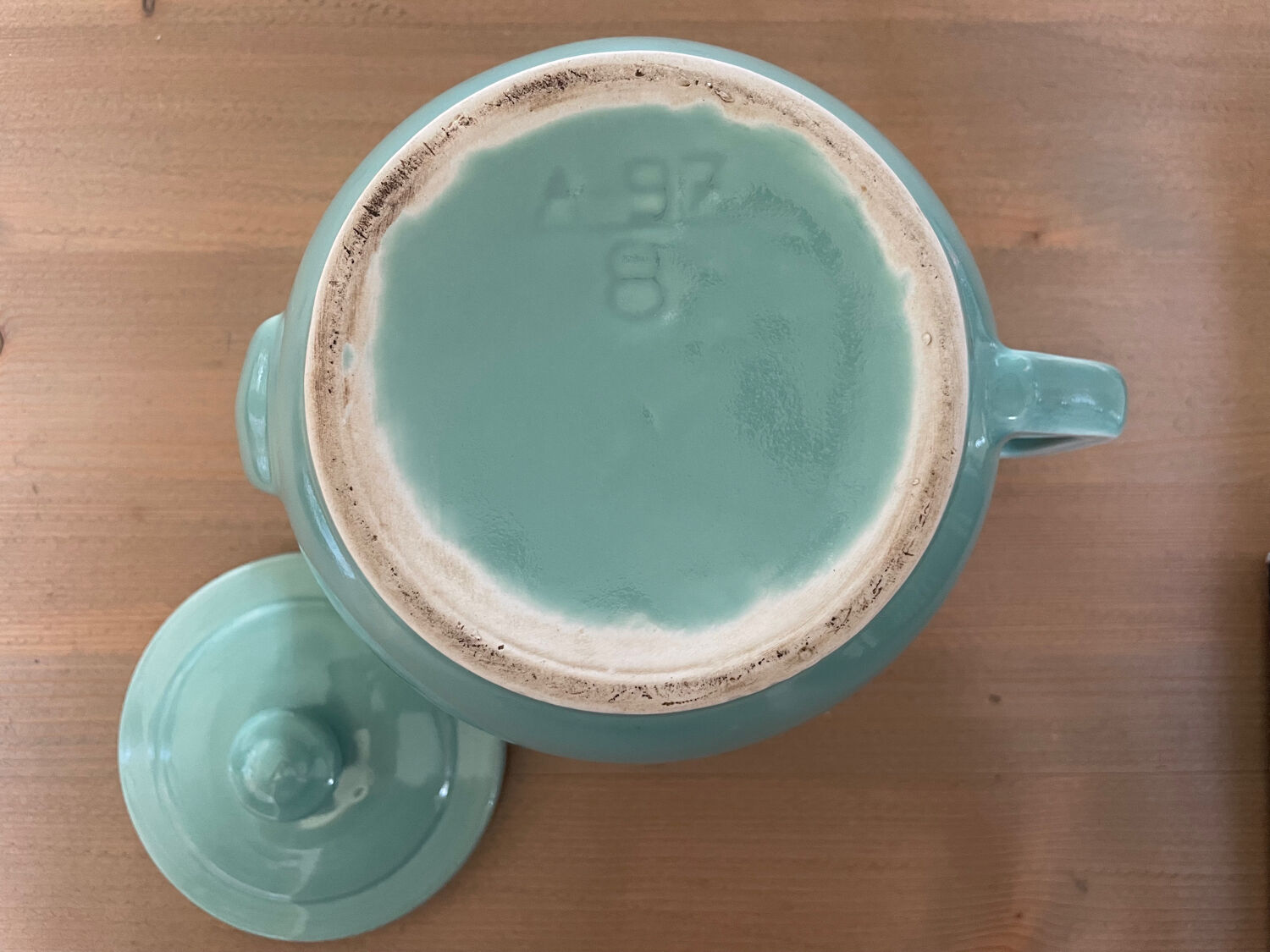 Vintage green ceramic coffee maker