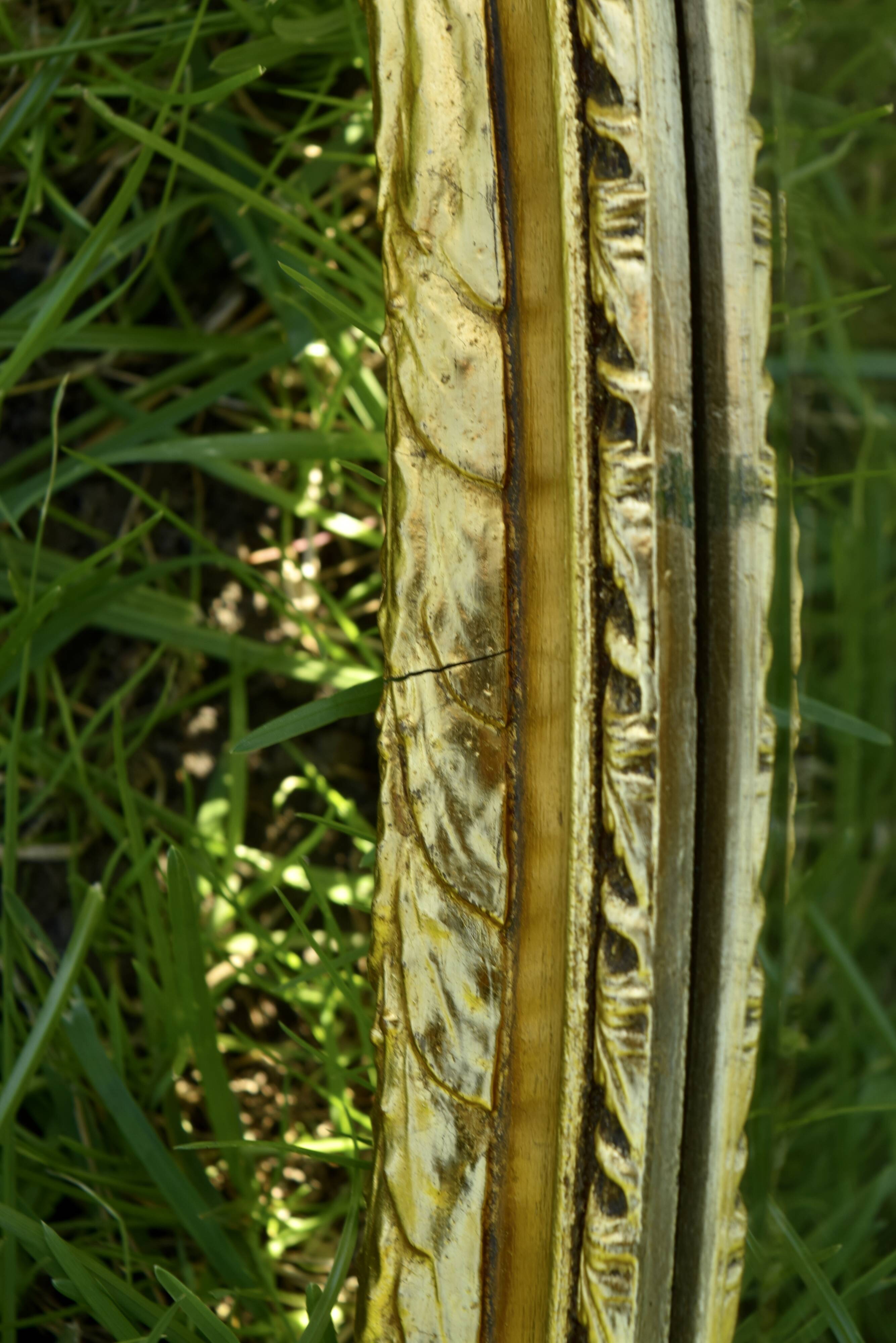 Large Louis XVI style beveled mirror in gilded painted wood - H: 78 cm - 1960