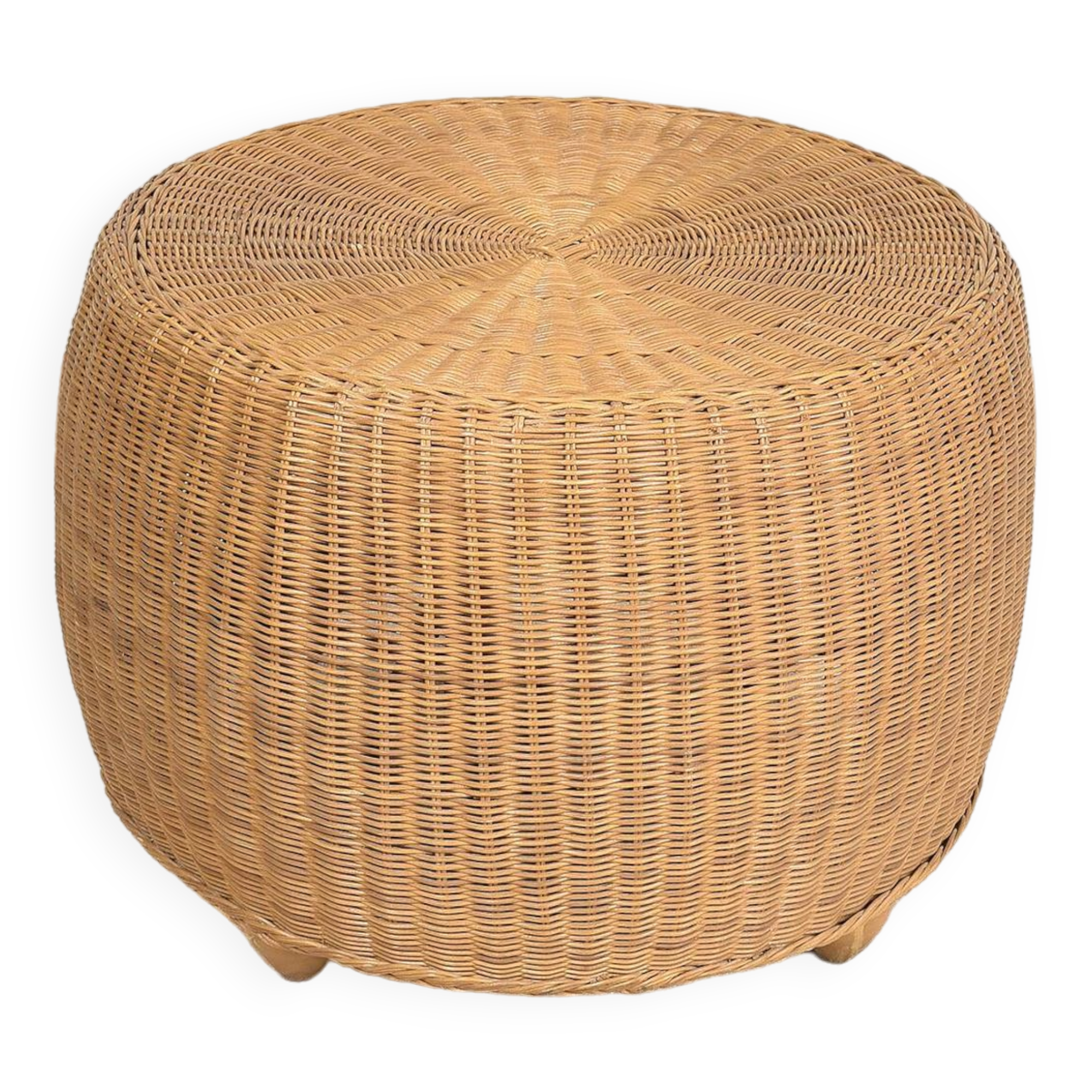 Vintage rattan and wicker coffee table