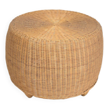 Vintage rattan and wicker coffee table