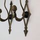 Antique pair of brass coat hooks