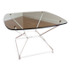 Glass coffee table with steel base