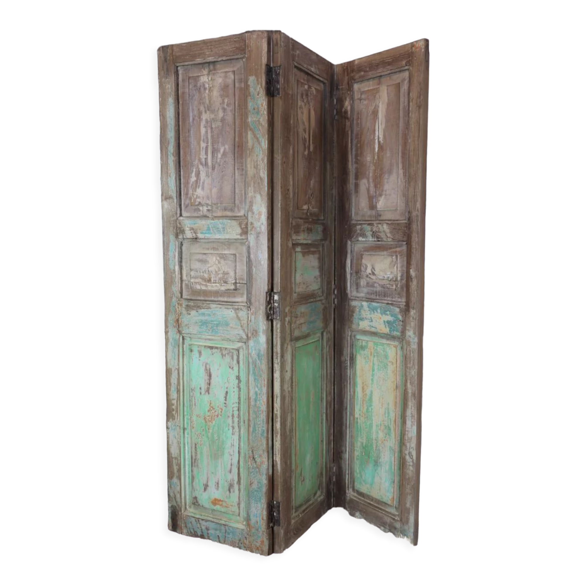 3-leaf screen natural patinated and green