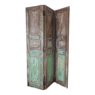 3-leaf screen natural patinated and green