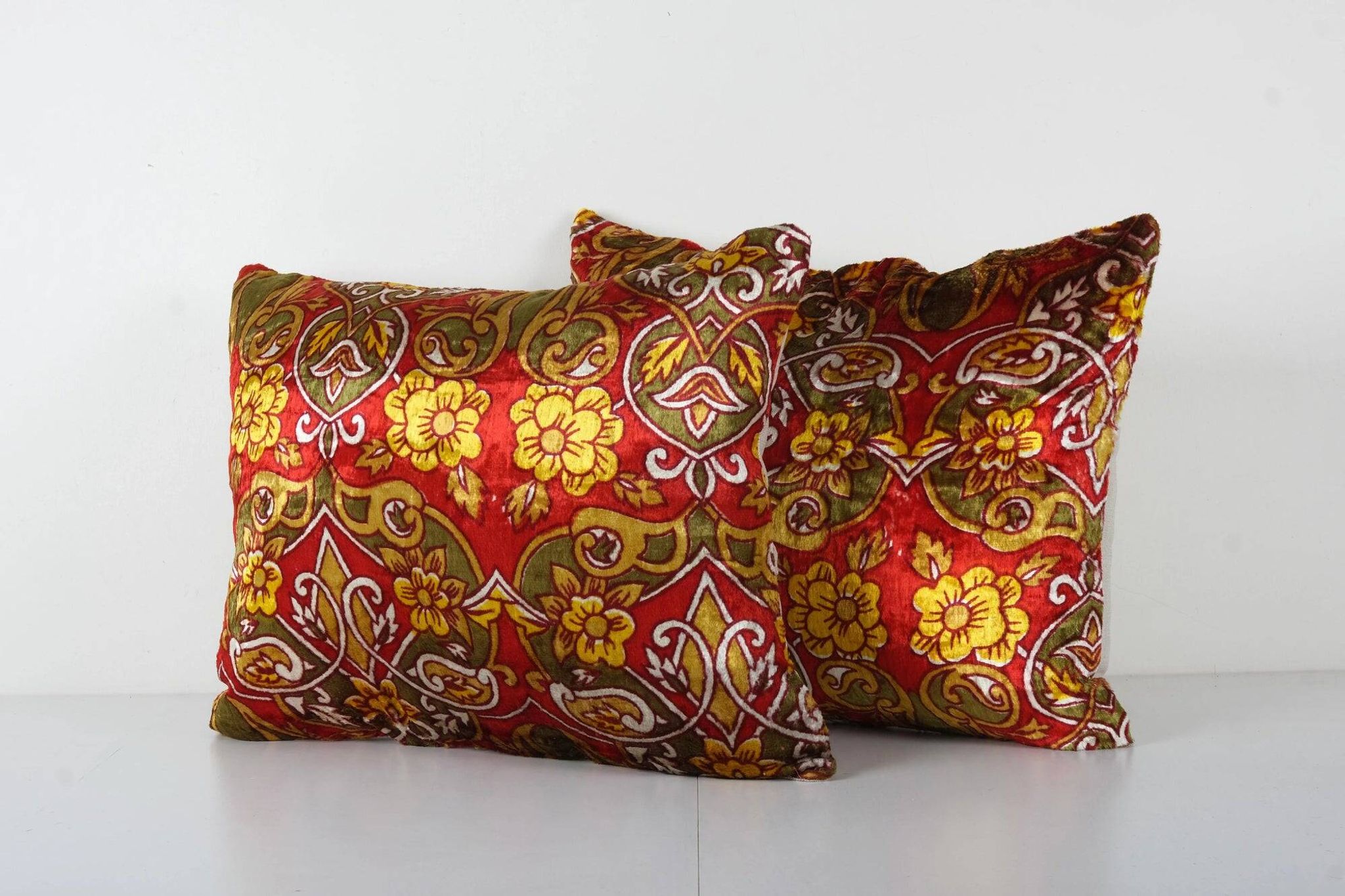 Set of 2 vintage velvet cushion covers 46x56 cm