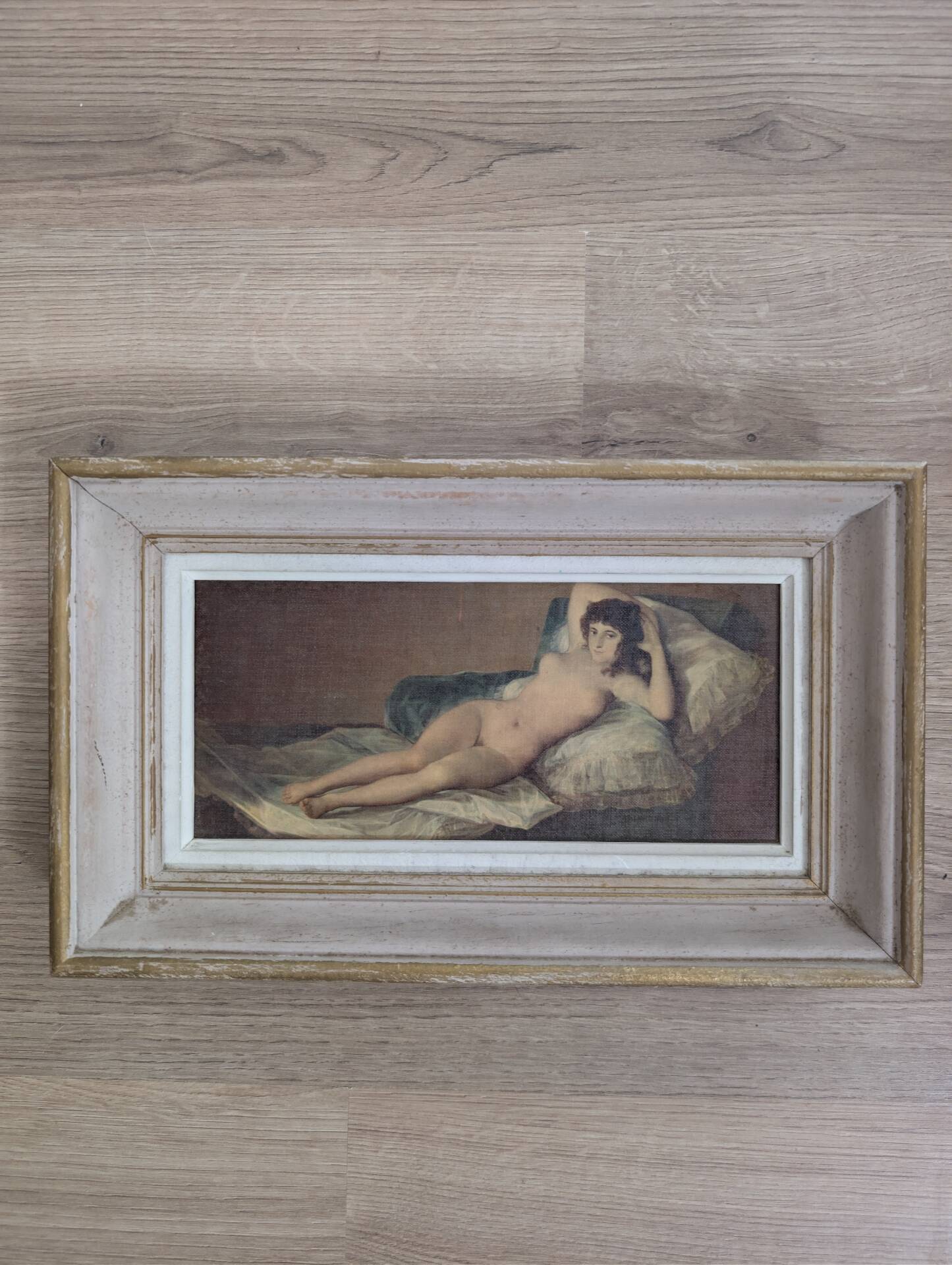 Old reproduction on canvas "The Naked Maja" by Goya