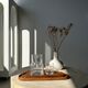 Trio de plateaux ou coupelles de forme triangulaire arrondi en teck monoxyle