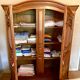 Antique wardrobe in solid oak and cherry (Louis XV style)