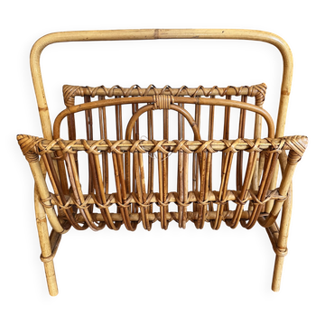 Rattan magazine rack