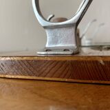 Old large Art Deco wooden coat rack with mirror