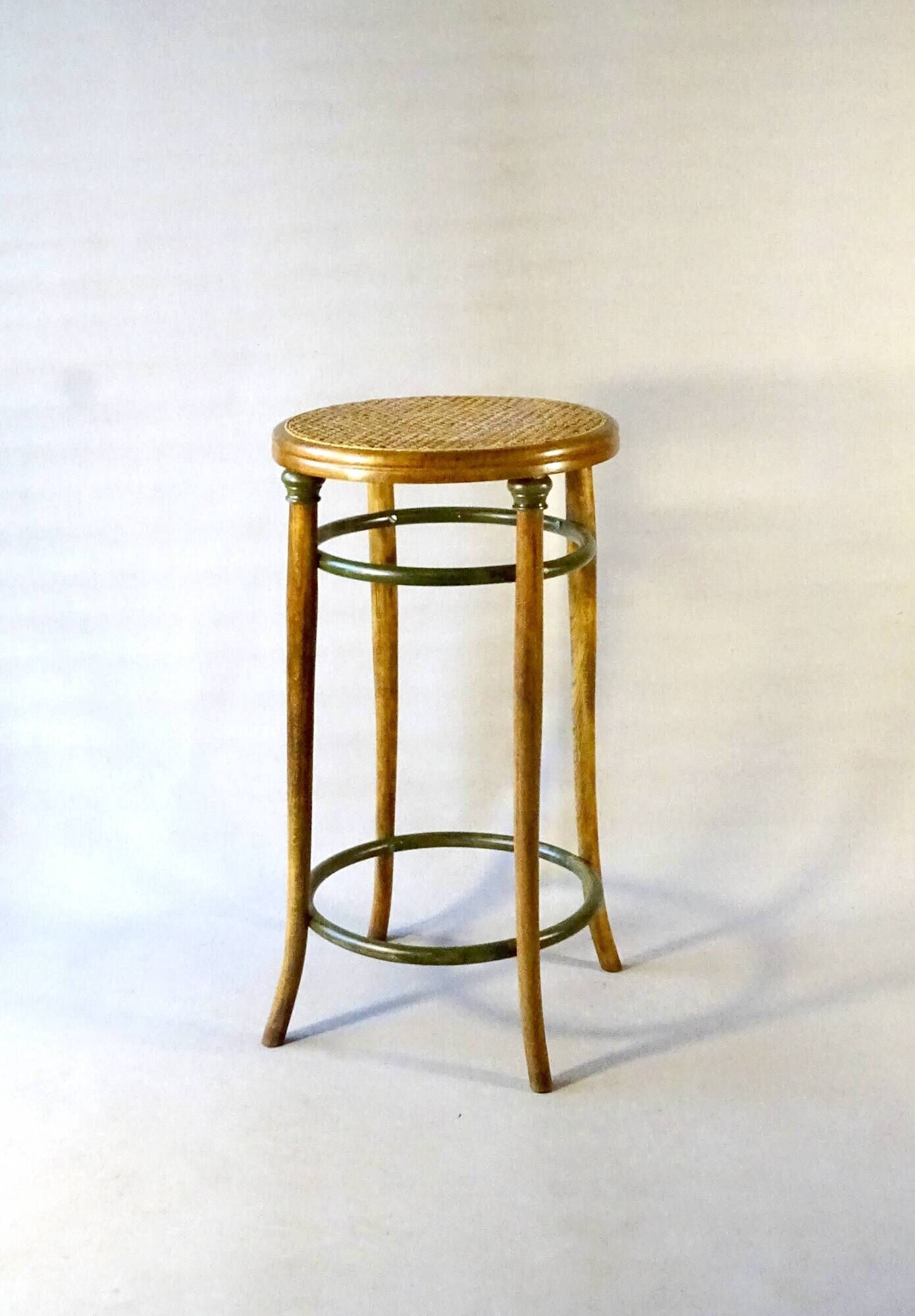 Bar stool curved wood by KOHN 1910, not Thonet