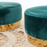 Pair of designer poufs