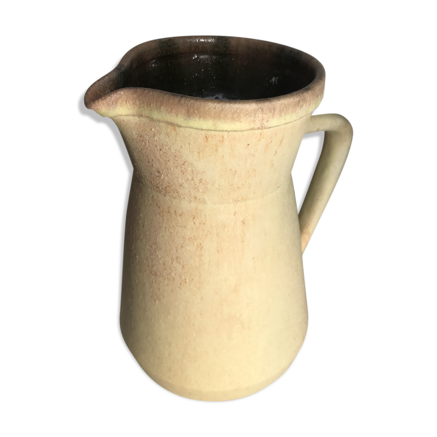 Old Accolay ceramic beige ceramic jug intage