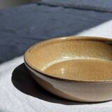 A solid brown flat-bottomed stoneware bowl D18
