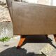 Vintage Scandinavian olive green armchairs
