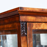 Biedermeier display cabinet, walnut, solid spruce, 1830s, czechia