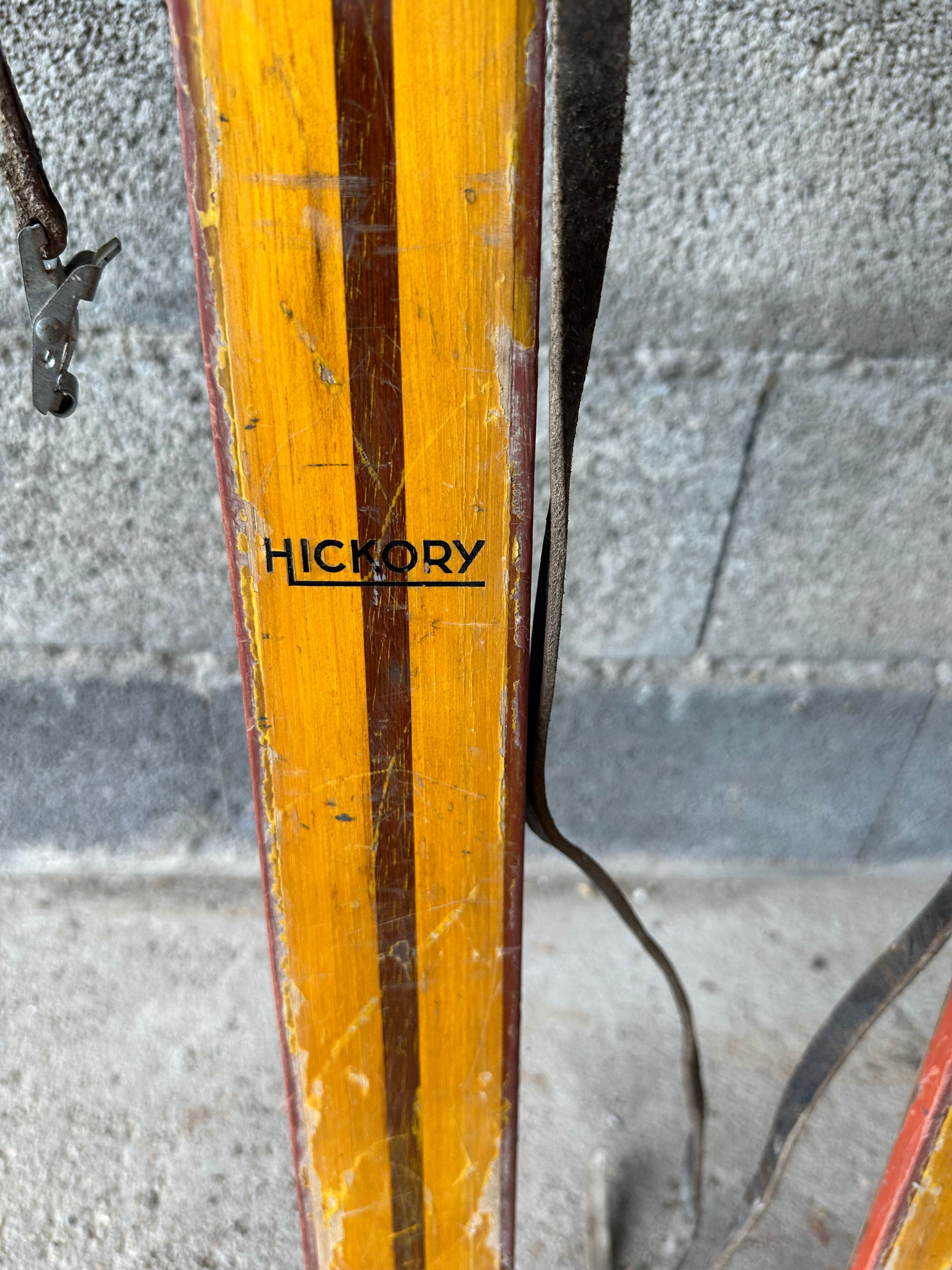 Pair of vintage skis wood Rossignol