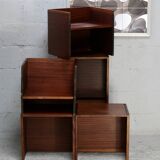 Set of 6 reversible bedside tables, 3 positions. Circa 1950