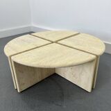 Italian Travertine Coffee or Side Tables, 1970s, Set of 4
