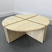 Tables Basses ou d'Appoint en Travertin, Italie, 1970s, Set de 4