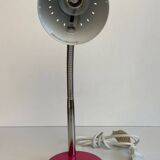 Flexible Pink and Metal Desk Lamp - 70's Style - Seventies and Vintage