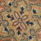 Vintage Turkish wool rug in terracotta beige with flowers, 10 × 13 feet.
