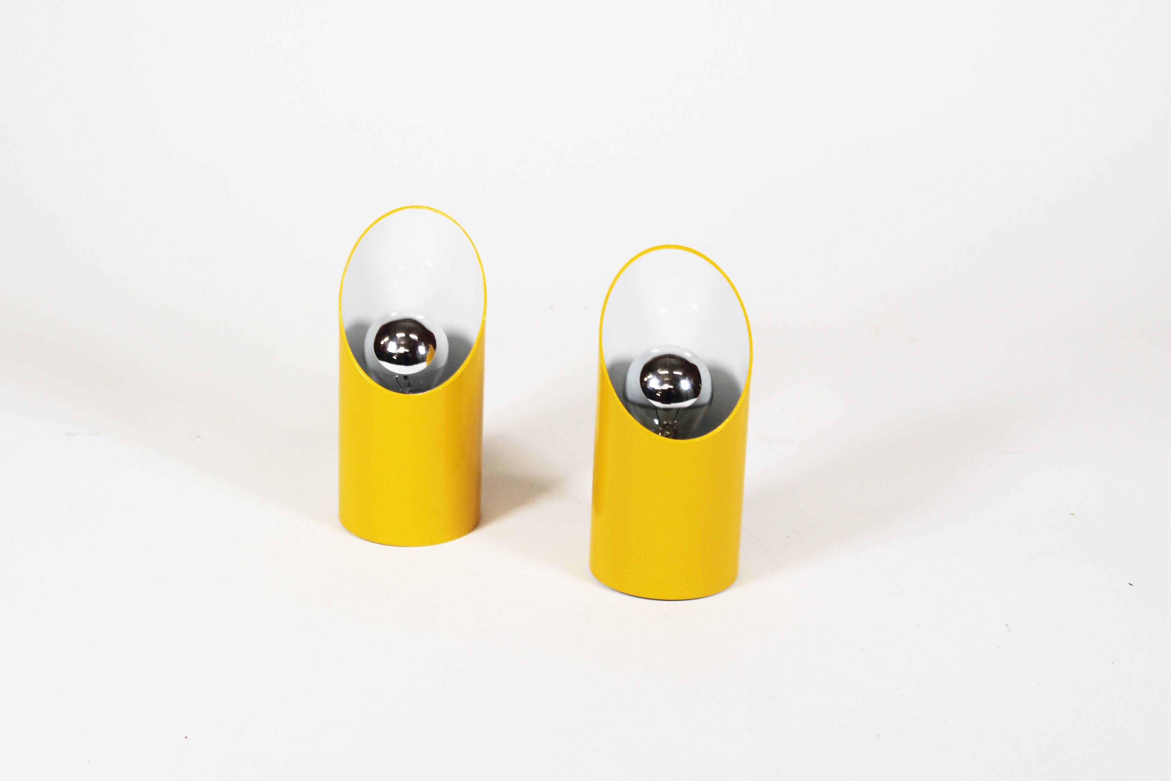 Original 1970's Pop art 'Obliqua' wall lamps by Ignazia Favata and Claudio Dini for Bieffeplast