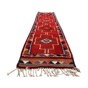 Vintage turkish  tribal runner 350x90 cm veg dye wool rug tribal, handmade