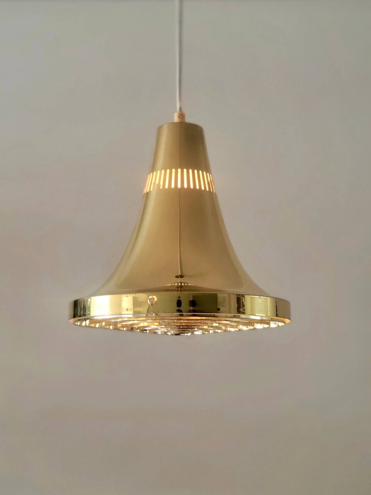 Vintage brass hanging lamp by Hans Agne Jakobsson model T 598