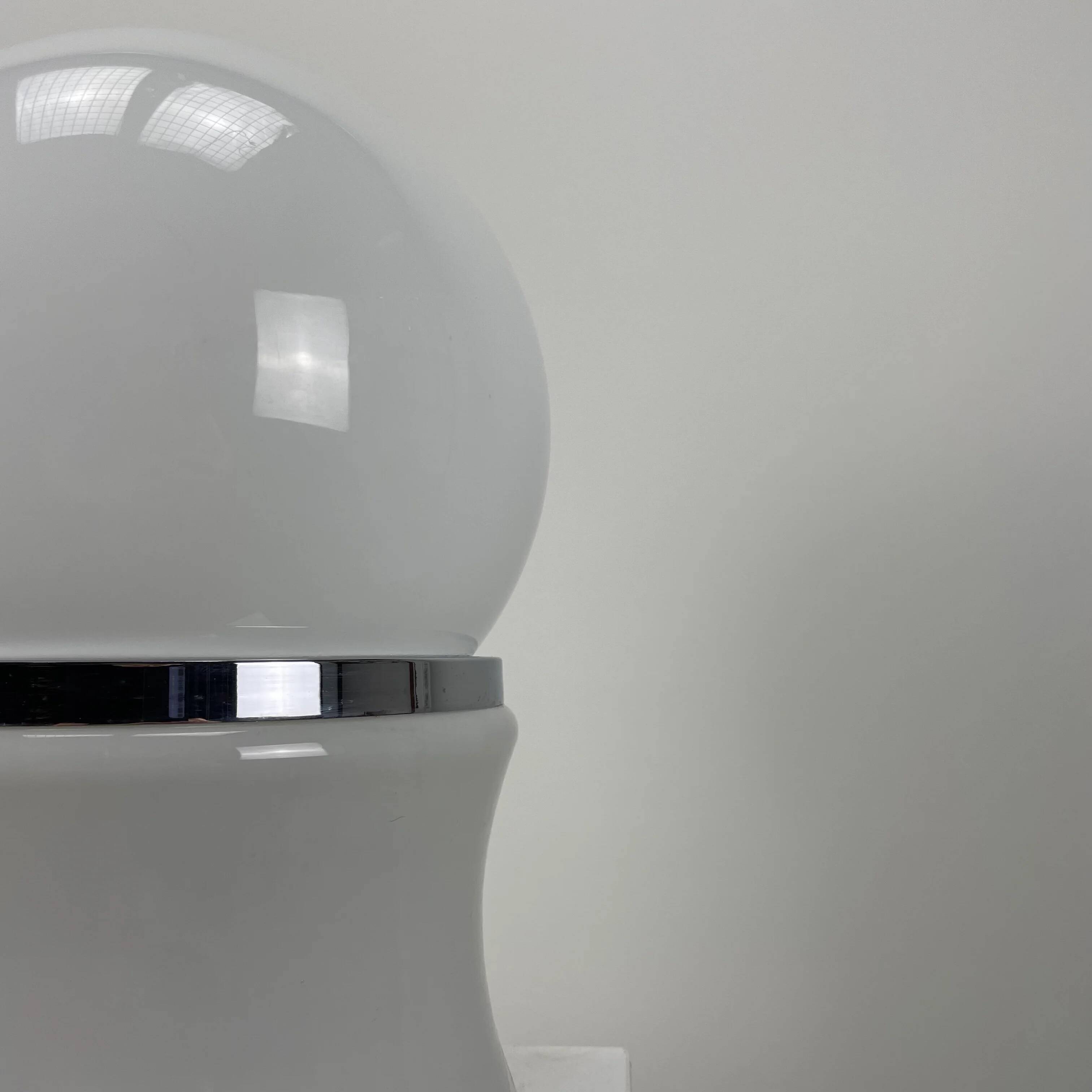 Lampe de table en verre et chrome par Goffredo Reggiani 1960