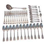 Cutlery set 37 pieces, silver metal