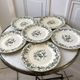 Set of 6 dessert plates Terre de Fer Gien model "Laviary" late nineteenth