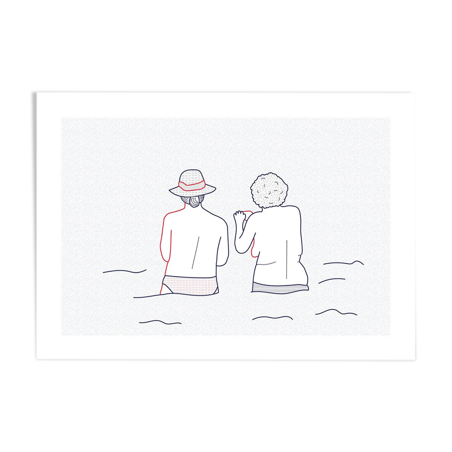 Illustration A4 naiade no. 7/8 brittany bather sea