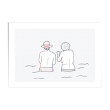 Illustration A4 naiade no. 7/8 brittany bather sea