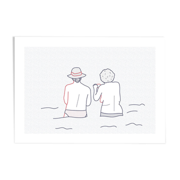 Illustration A4 naiade no. 7/8 brittany bather sea