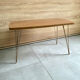 Table basse vintage 1960 Formica teck et pieds laiton