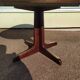 Round extendable wooden table - year 1960 - 110cm to 210cm
