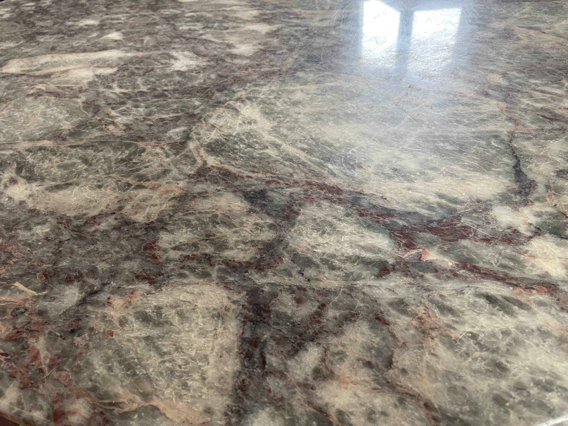 1970s marble eye-shaped coffee table