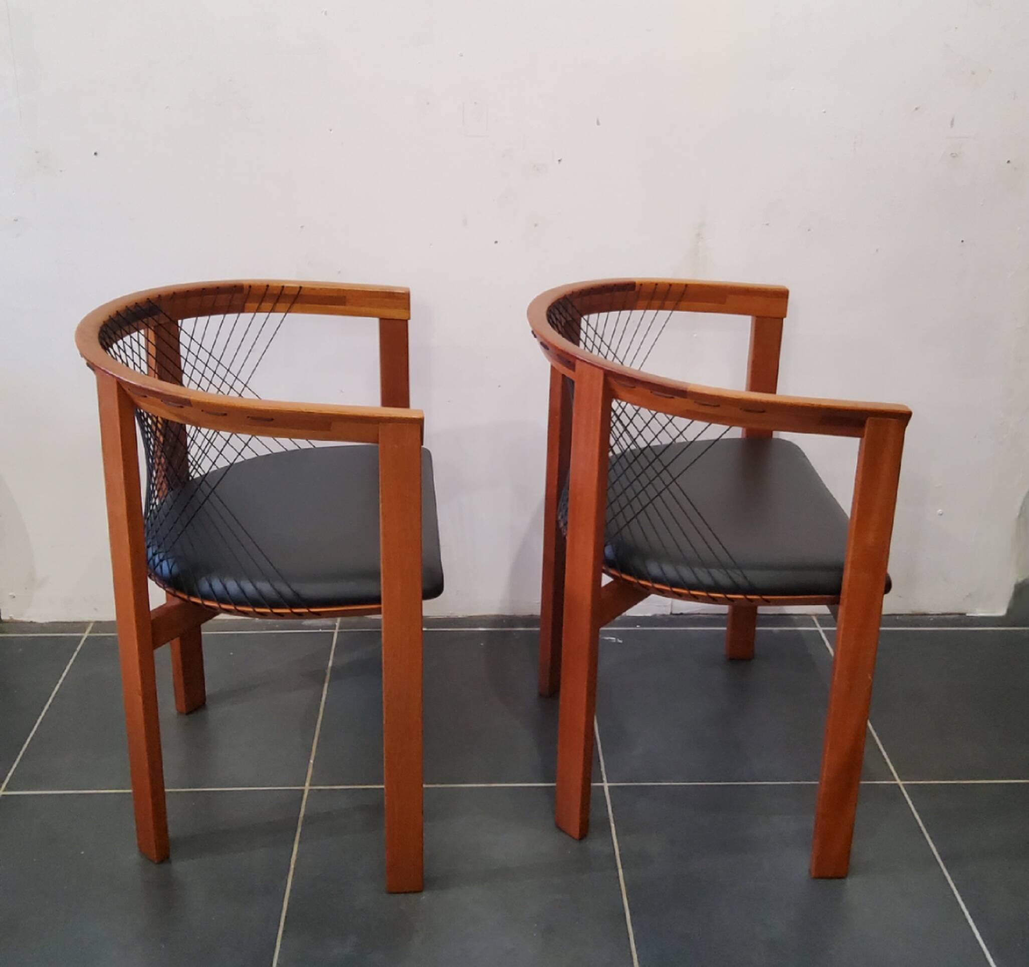Scandinavian rope chairs by Niels Jørgen Haugesen for Tranekaer Denmark