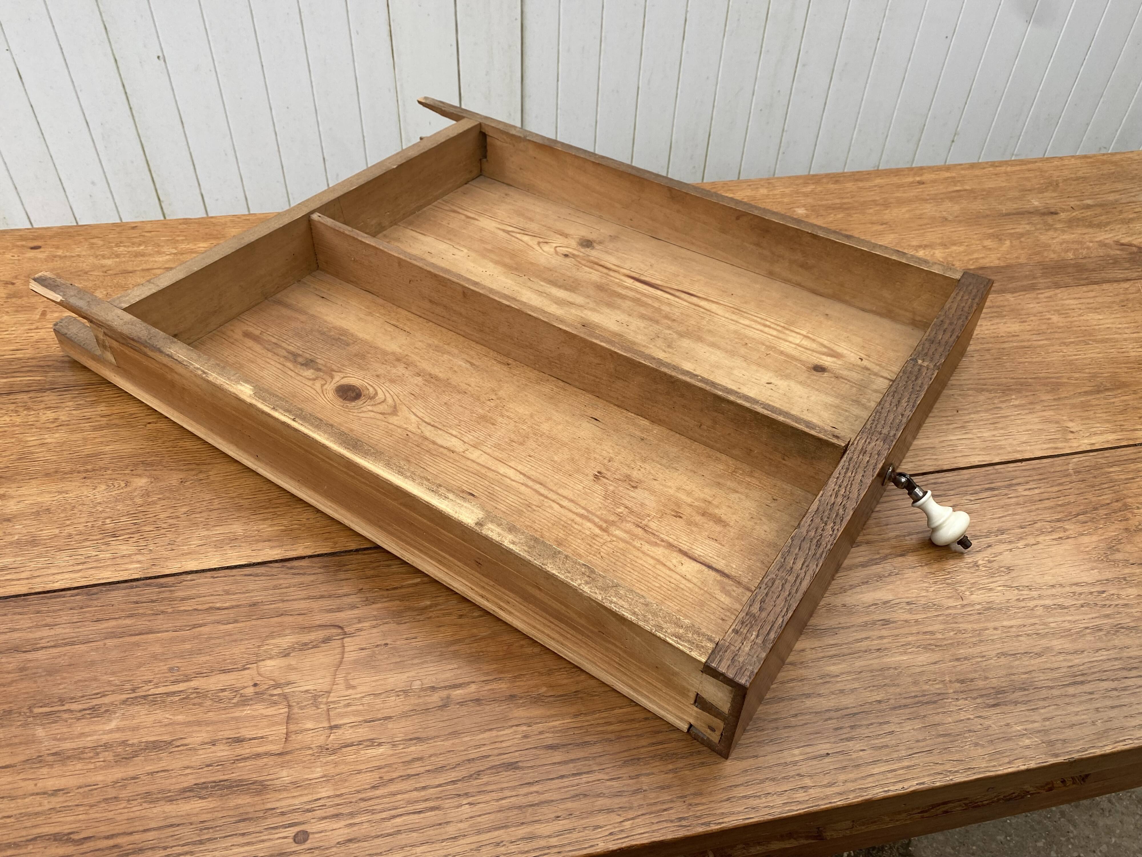 Table de ferme à repas à manger sam en chêne massif 1 tiroir 1950 180x74cm