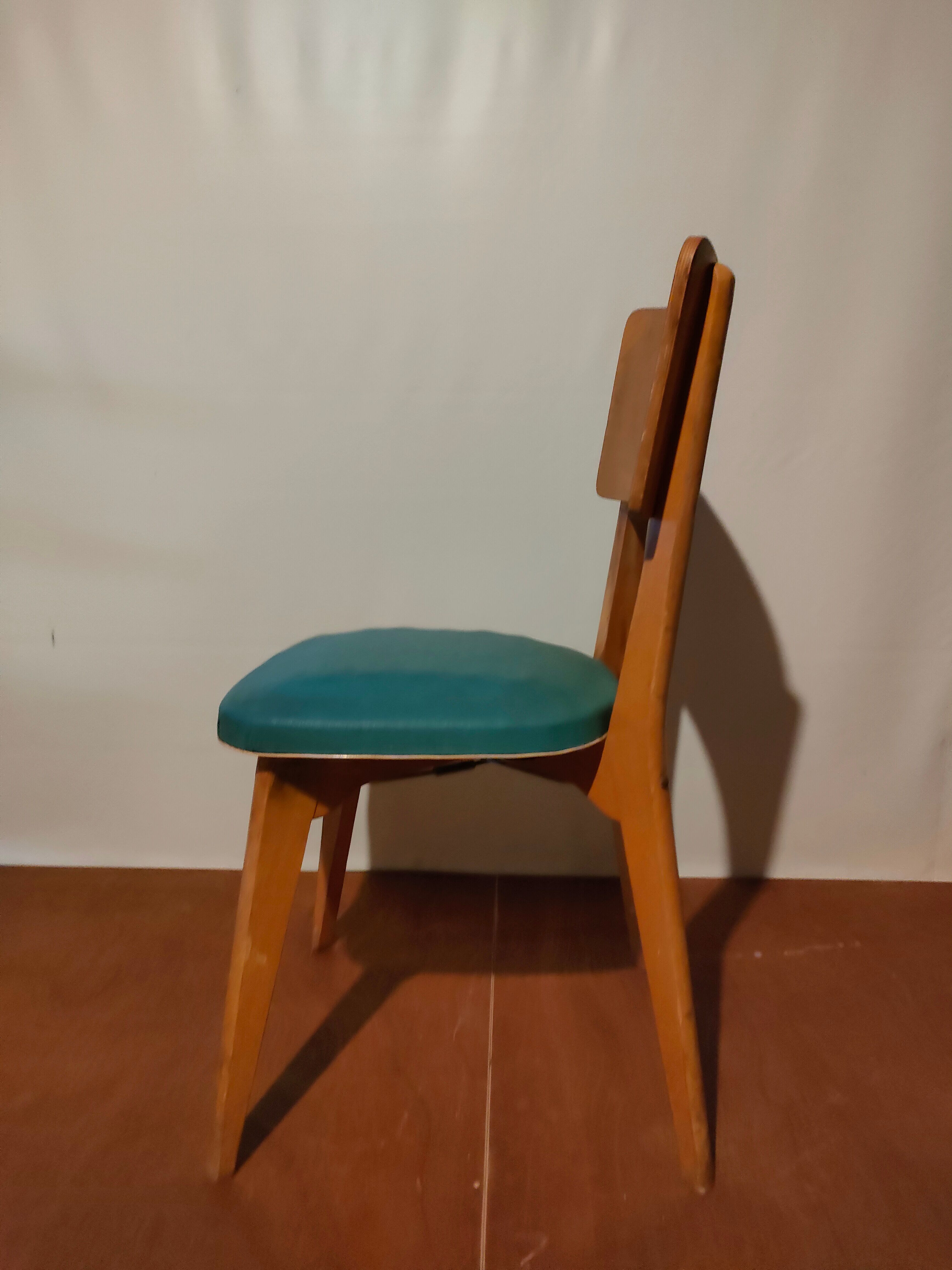 Set of 4 blue skai chairs
