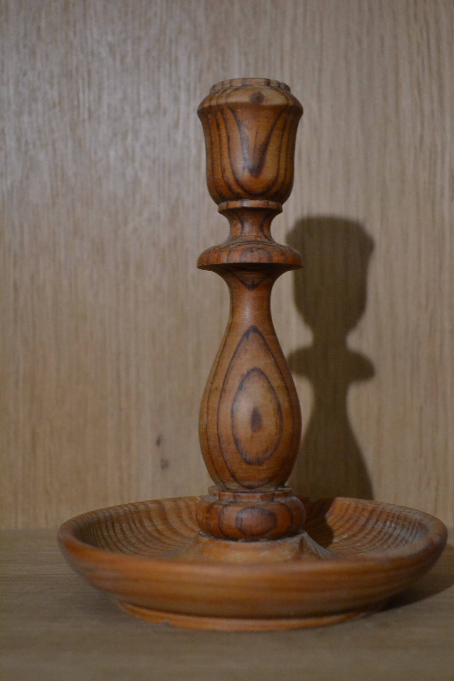 Wooden candlestick