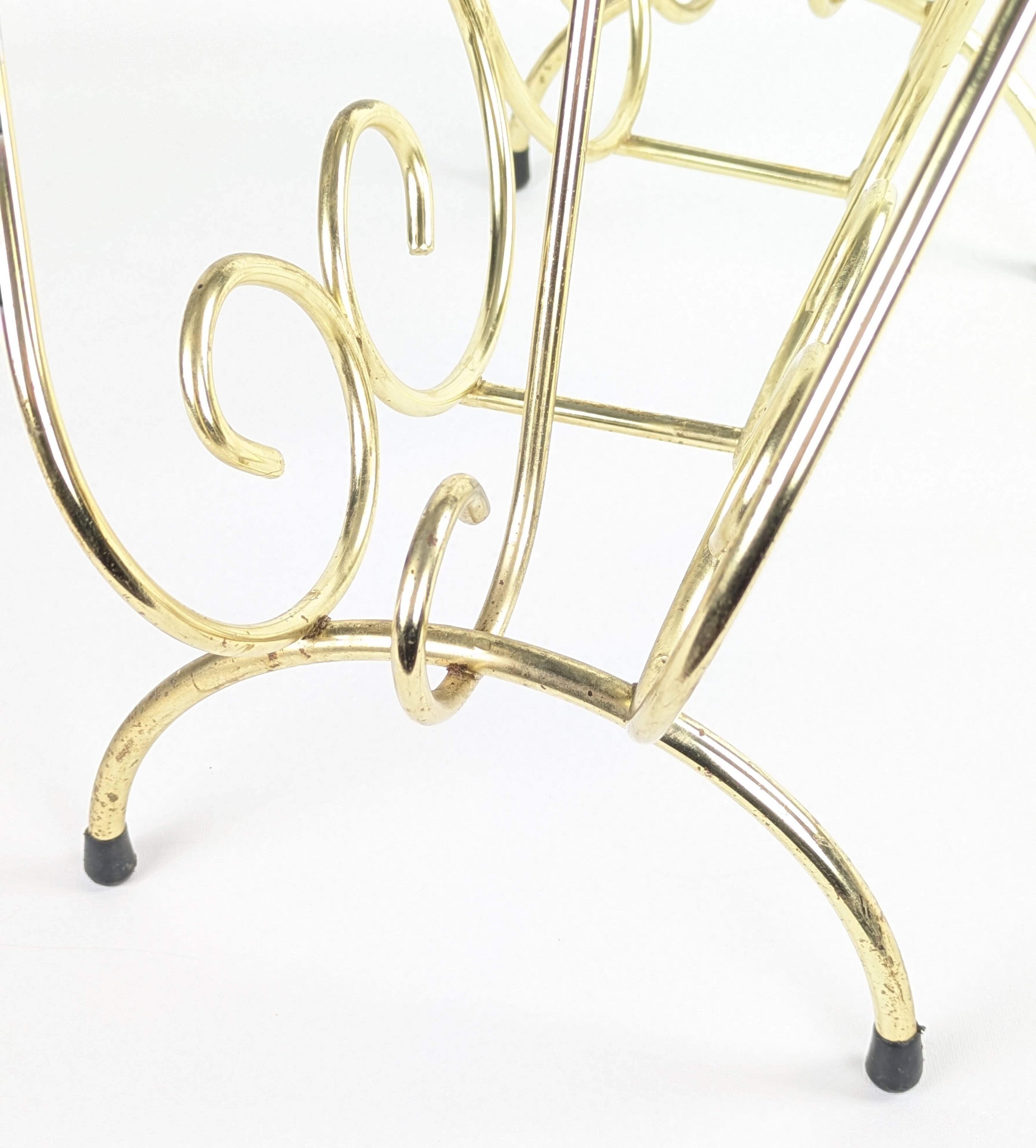 Golden wire magazine rack 1960