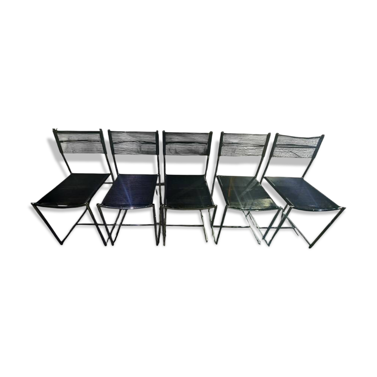 Set of 5 "Spaghetti" chairs by Giandomenico Belotti for Alias.